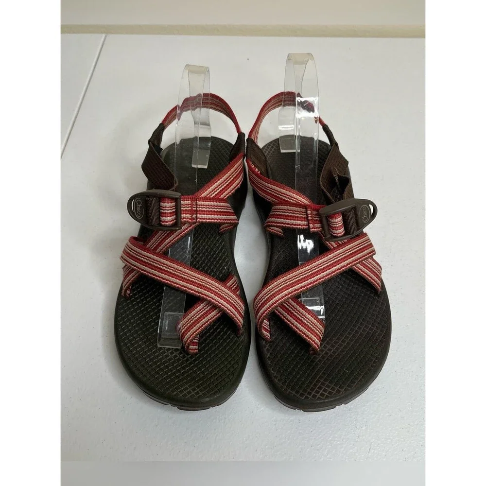 Chaco Z/2 Classic Sport Sandals Womens 9 Red Stripe Toe Loop Outdoor Hiking Shoe